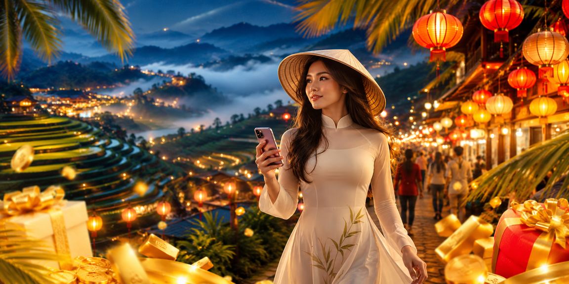 Người dùng trải nghiệm casino trực tuyến qua điện thoại tại chợ đêm Sa Pa – giao diện di động ef4